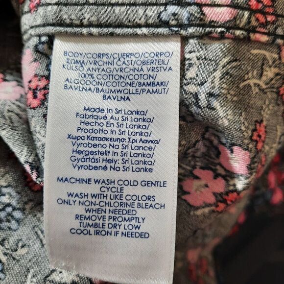 Chaps Blouse Ladies‎ 2xl Black Floral Classic Core - Picture 7 of 9